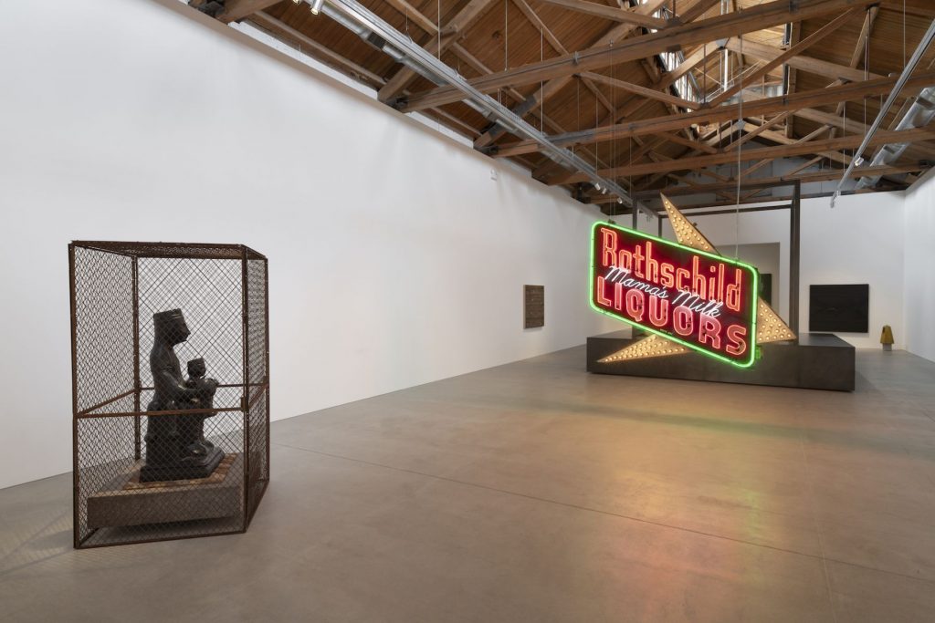 Installation view of Theaster Gates: Every Square Needs a Circle, 2019, Gray Warehouse, Chicago. 