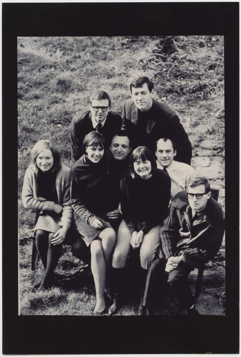 Team 4 photographed in 1966. Standing, left to right: Tony Hunt and Frank Peacock. Seated, left to right: Sally Appleby, Wendy Foster, Richard Rogers, Su Rogers, Norman Foster and Maurice Phillips