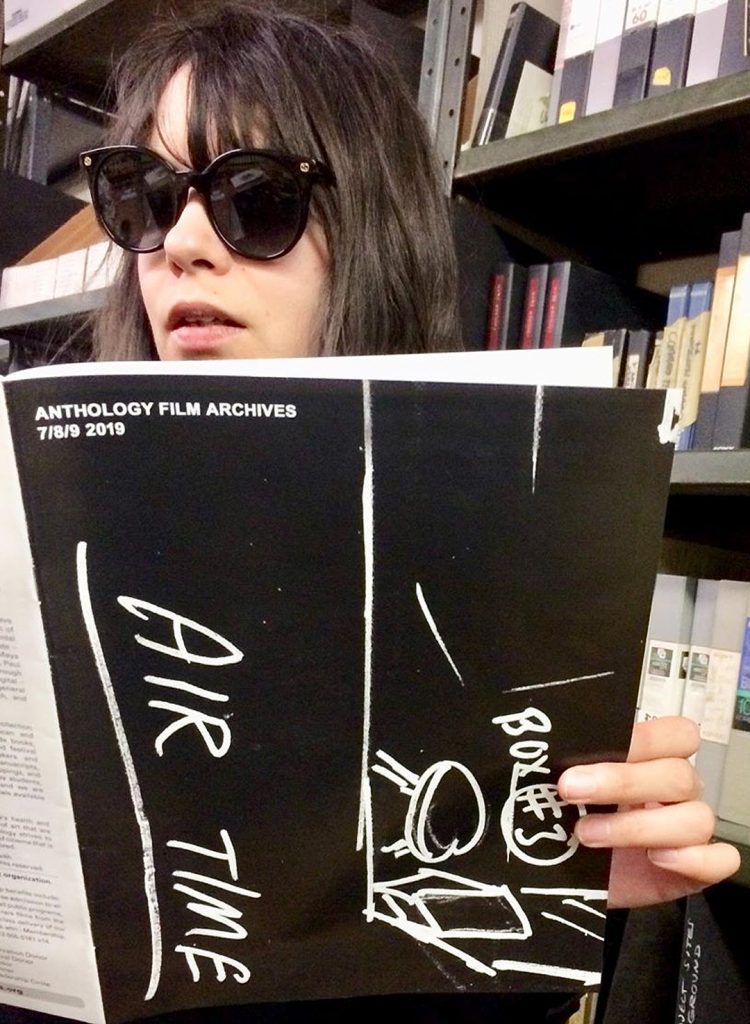 Maria Acconci: Anthology Film Archives calendar from Vito Acconci: AIR TIME (1973)