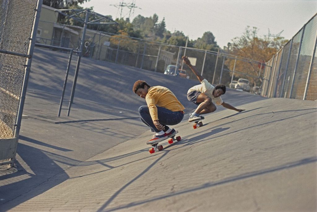 Glen E. Friedman, Chuck Askerneese and Marty Grimes at Kenter Canyon, 1975