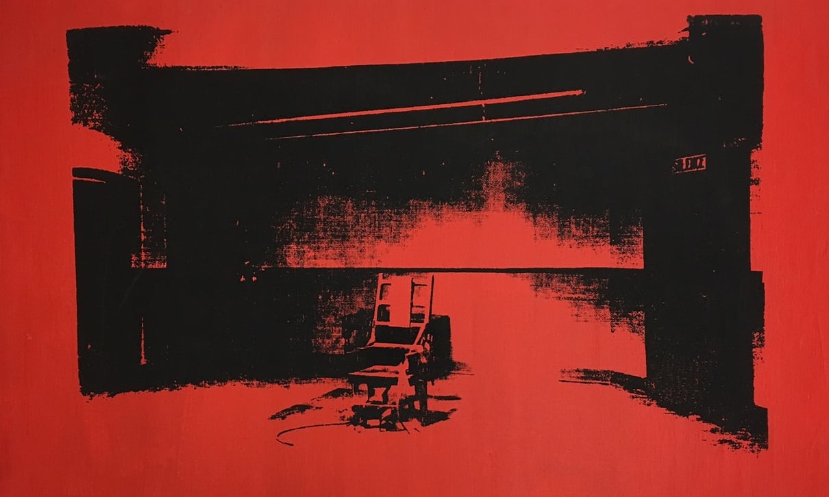 Little Electric Chair by Andy Warhol. The artwork entered Cooper’s touring equipment collection, and disappeared. Photograph: Courtesy of Alice Cooper
