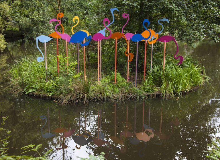 13 Flamingos by Pierre Diamantopoulo, The Sculpture Park, Churt, Surrey ...