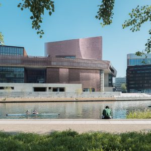 Exterior of Large contemporary art centre on Île Seguin, Paris designed by RCR Arquitectes