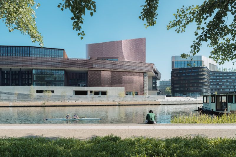 Exterior of Large contemporary art centre on Île Seguin, Paris designed by RCR Arquitectes