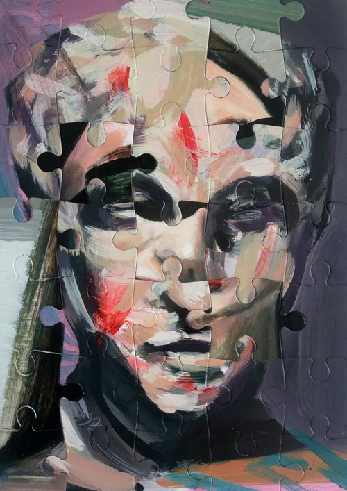 Darren Coffield Bust, 2015 acrylic on die-cut board 42x32cm