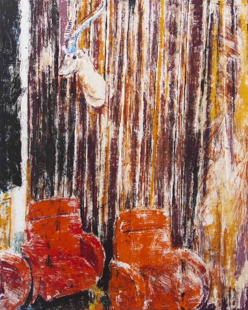 Enoc Perez 2 via Giovanni Francesco Napione, Turin Casa Mollino (as restored by Fulvio Ferrari) 2019 olio su tela / oil on canvas 152,4 x 121,9 cm © Enoc Perez