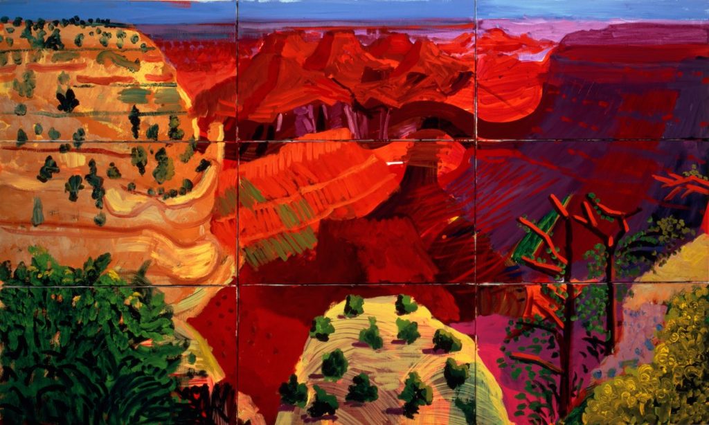 ‘Sheer shocking love of pigment’: 9 Canvas Study of the Grand Canyon, 1998 by David Hockney. Photograph: © David Hockney/Tate
