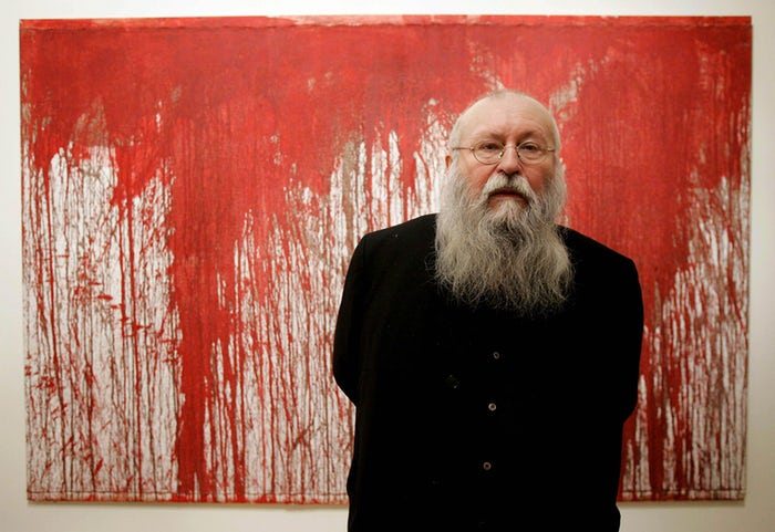  Austrian avant-garde artist Hermann Nitsch is in Australia for Mona’s annual midwinter arts festival, Dark Mofo. Photograph: Matt Dunham