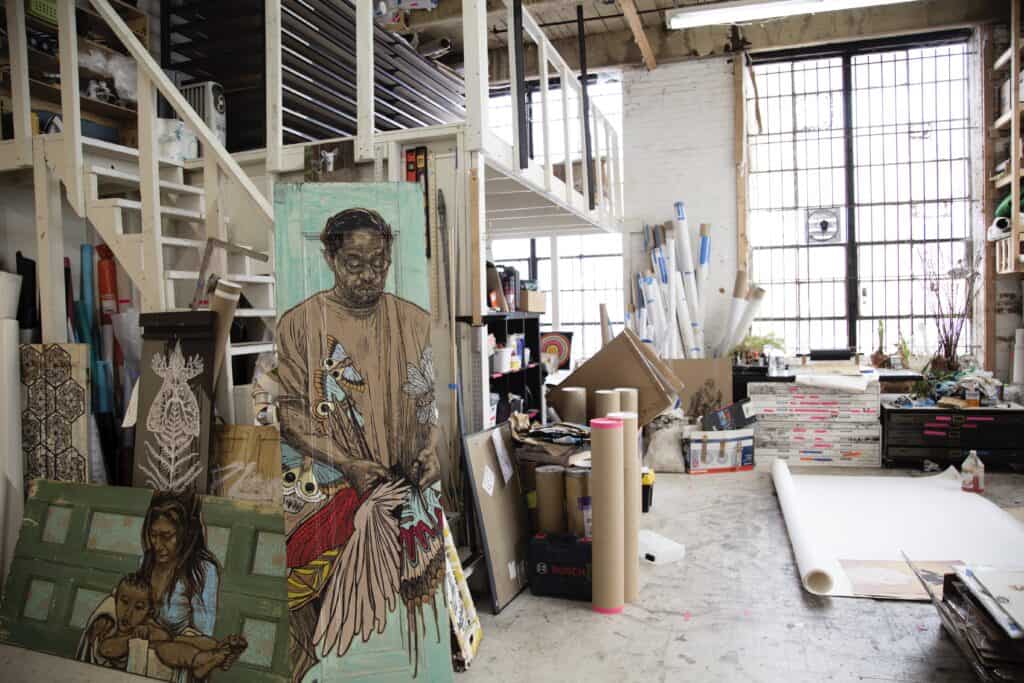 In The Studio. Photo courtesy of Swoon