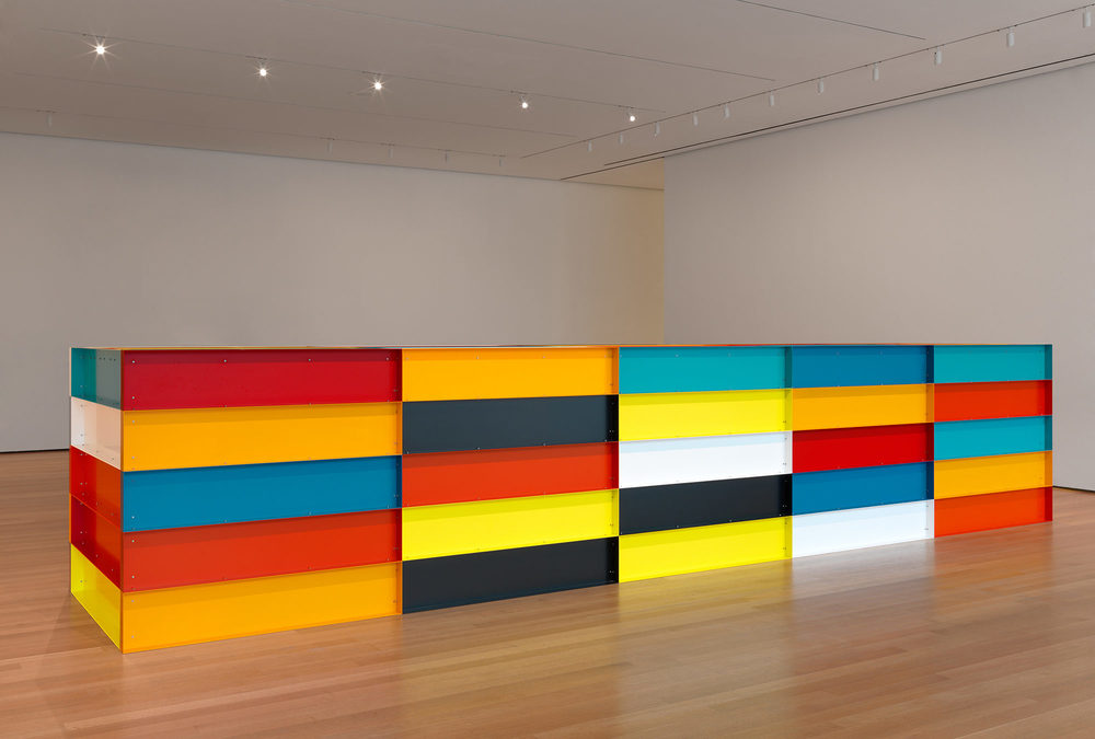 Donald Judd. Untitled. 1991. Enameled aluminum, 59? × 24? 7 1/4? × 65? (150 × 750 × 165 cm). The Museum of Modern Art, New York. Bequest of Richard S. Zeisler and gift of Abby Aldrich Rockefeller (both by exchange) and gift of Kathy Fuld, Agnes Gund, Patricia Cisneros, Doris Fisher, Mimi Haas, Marie-Josée and Henry R. Kravis, and Emily Spiegel. © 2019 Judd Foundation/Artists Rights Society (ARS), New York. Photo: John Wronn FAD MAGAZINE