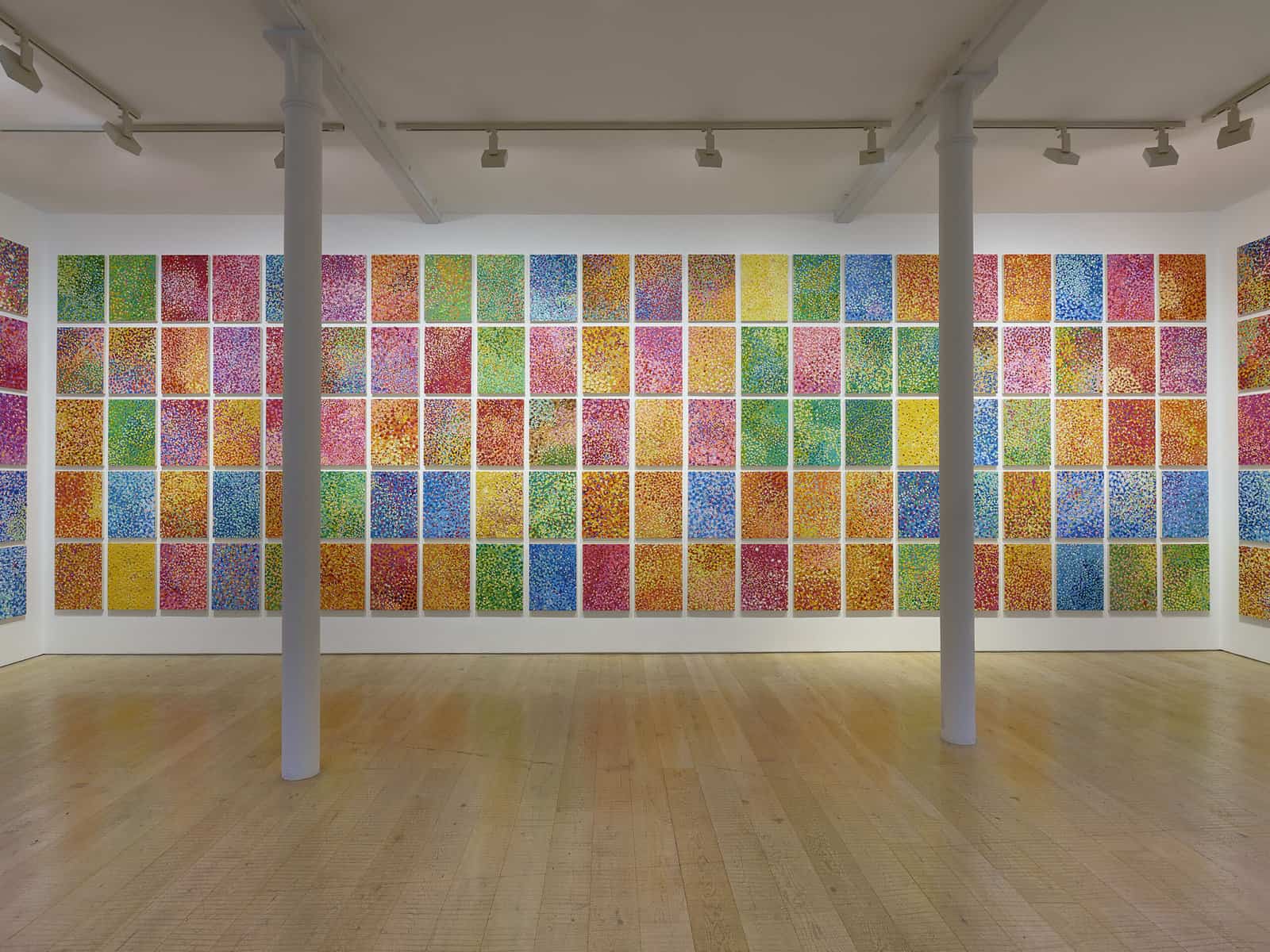 Installation view, Damien Hirst Paper Veils, HENI Gallery, London, 2022