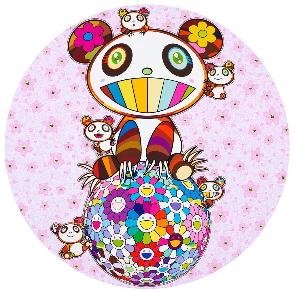 Artist Spotlight:TAKASHI MURAKAMICherry Blossoms and Pandas, 2020Acrylic on canvas mounted on wood panel39 3/8 x 39 3/8 in100 x 100 cm© 2020 Takashi Murakami/Kaikai Kiki Co., Ltd. All rights reserved. Photo: Kei Okano. Courtesy the artist and Gagosian.