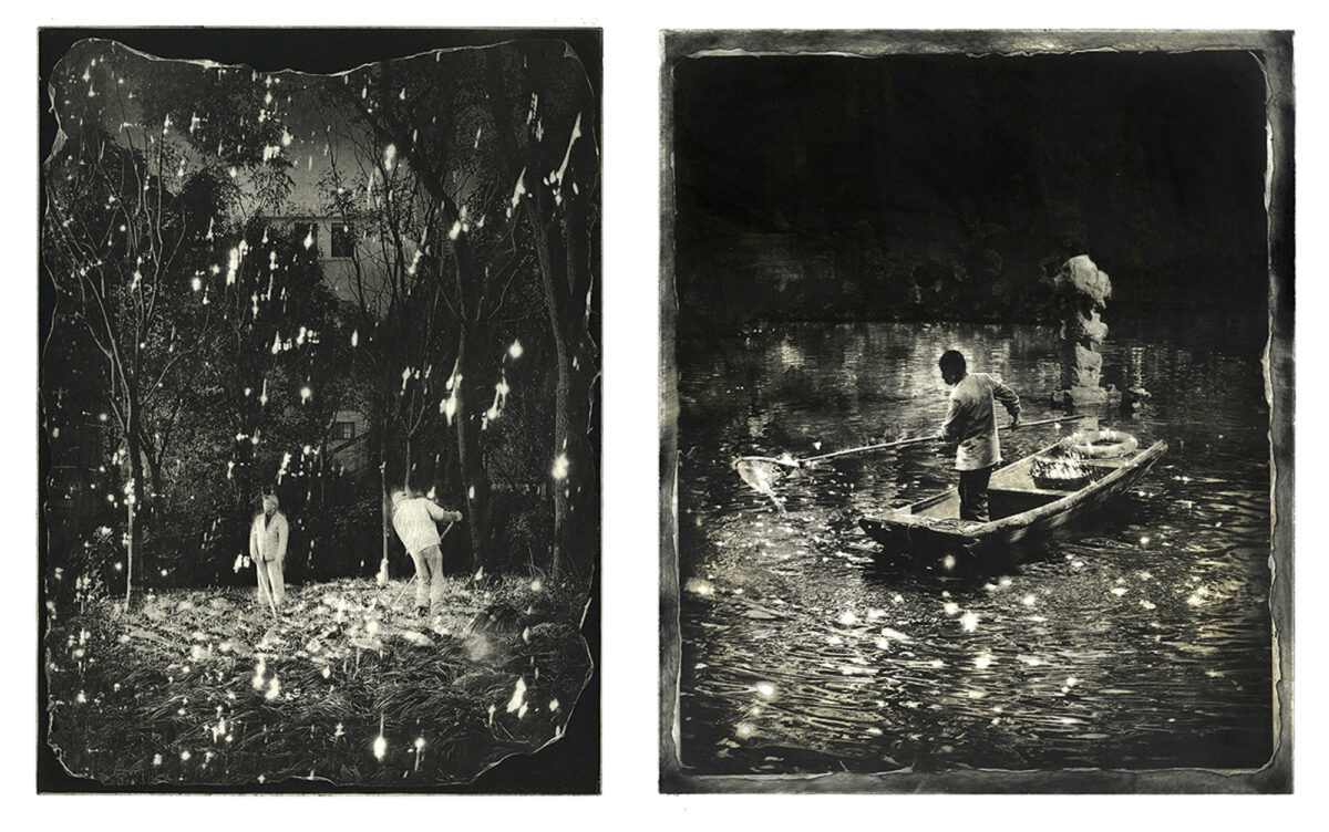 Hammer Chen, Precious Fragments (left) and The Light Collectors (right) , 2023, Copper Photogravure