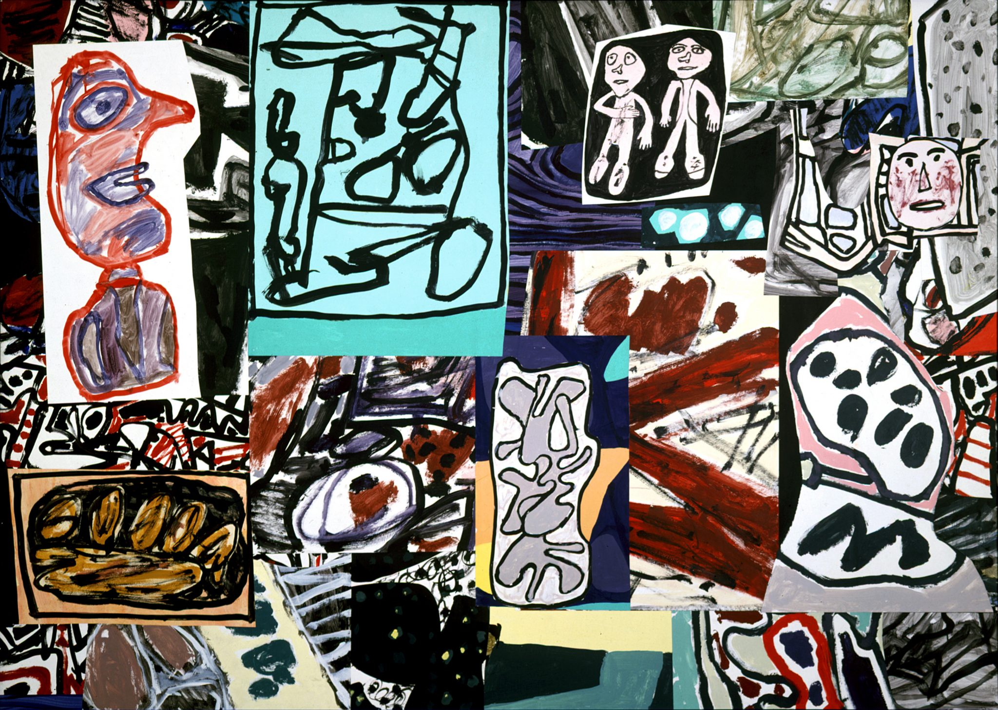 Jean Dubuffet Les données de I'instant, September 8, 1977 acrylic on glued paper mounted on canvas (31 sections) FAD magazine 
