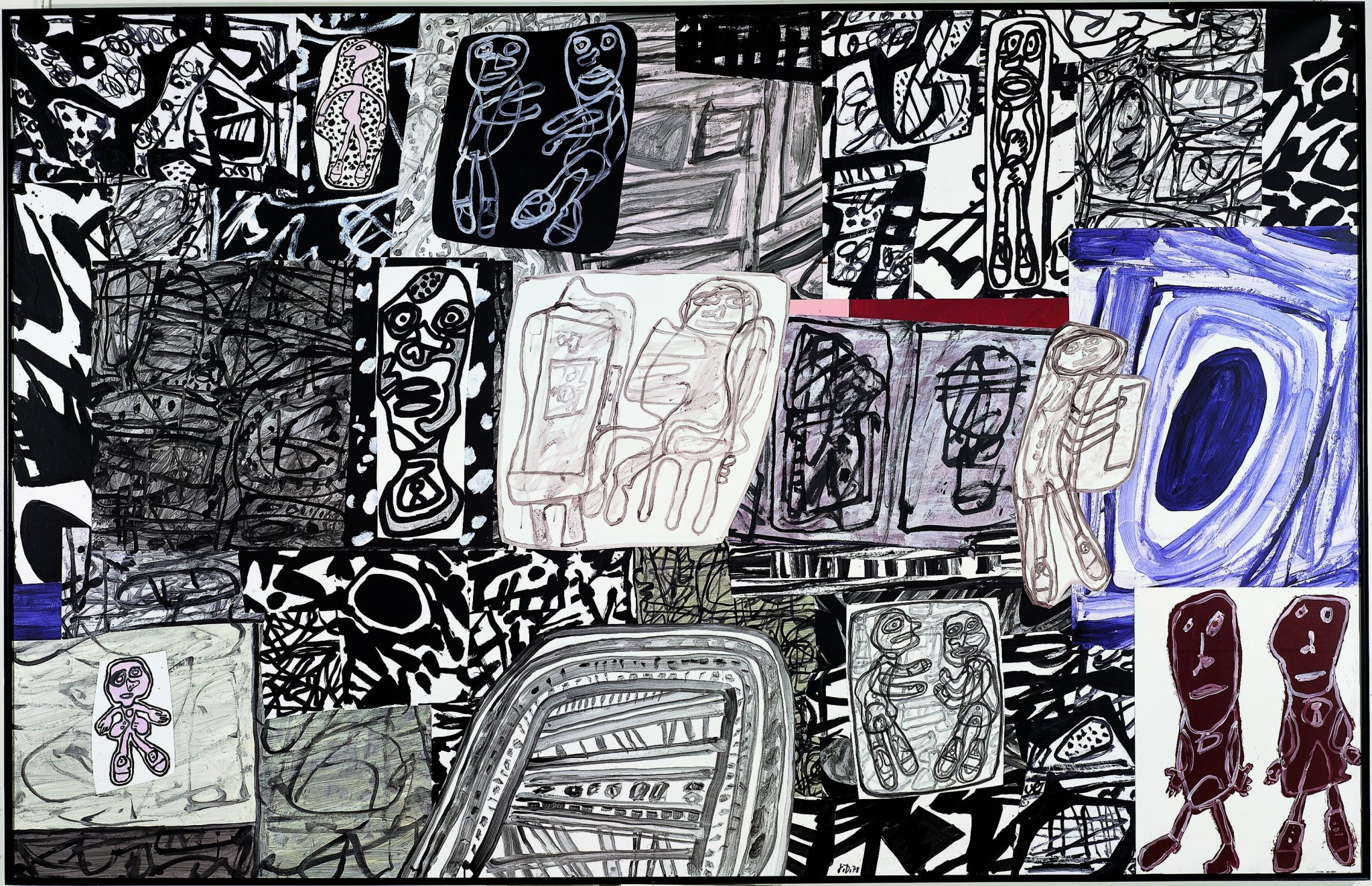 Jean Dubuffet Dramatisation, January 12, 1978 acrylic on glued paper mounted on canvas (42 sections) FAD magazine 