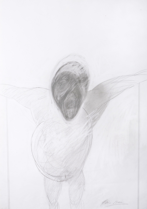 Untitled, (crucifixion ii) grease pencil and graphite drawing Fabriano paper (dry stamp) paper 100x70cm frame 118x88cm signed Francis Bacon