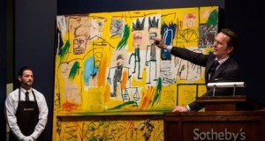 Basquiat's Untitles (Yellow Tar and Feathers) on the block at Sotheby's (Getty Images)