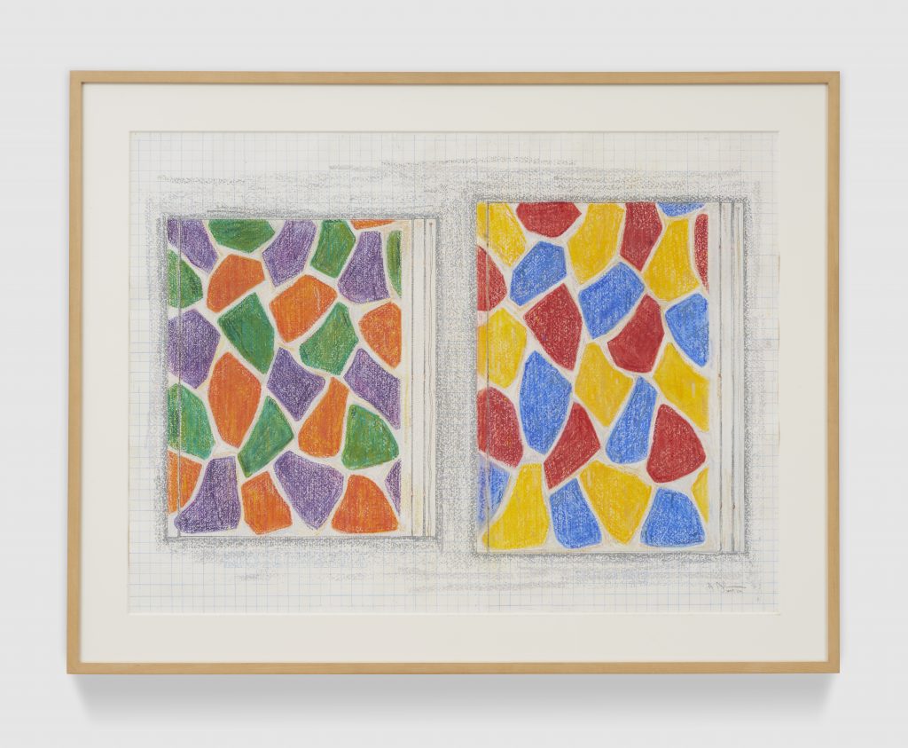 Jasper Johns Two Paintings, 2006 pastel, graphite and colored pencil on paper 22-13/16" × 31-1/8" (57.9 cm × 79.1 cm) 28-1/2" × 36-1/2" × 1-1/2" (72.4 cm × 92.7 cm × 3.8 cm), frame FAD MAGAZINE