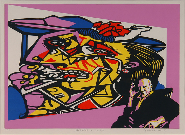 Equipo Crónica. Homenatge a Picasso, 1967. Litografía. 50 x 65 cm/ Courtesy Espacio Rodríguez-Aguilera