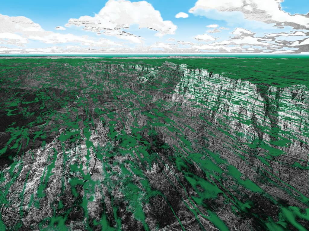 John Mack, Grand Canyon,digitally manipulated photographs on duratrans, 2022