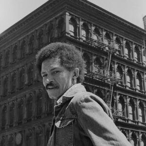 Portrait of Jack Whitten on Broome Street, New York, 1974. Photo by Paul Viani © Courtesy of Paul Viani.