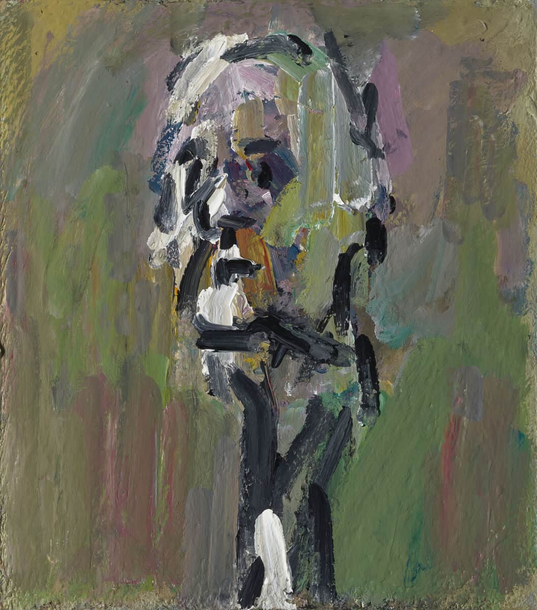  Auerbach, Frank Self Portrait III, 2021 Acrylic on board 23 3/4 x 21 in 60.3 x 53.3 cm © Frank Auerbach, Courtesy Geoffrey Parton Photo: Prudence Cuming Associates Ltd. Courtesy Gagosian