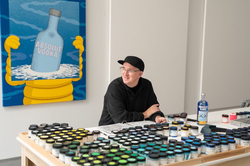 KAWS Absolut Artist Edition bottle featuring the XX motif and CHUM character