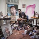English contemporary artist and painter Antony Micallef photographs taken at his London Studio.