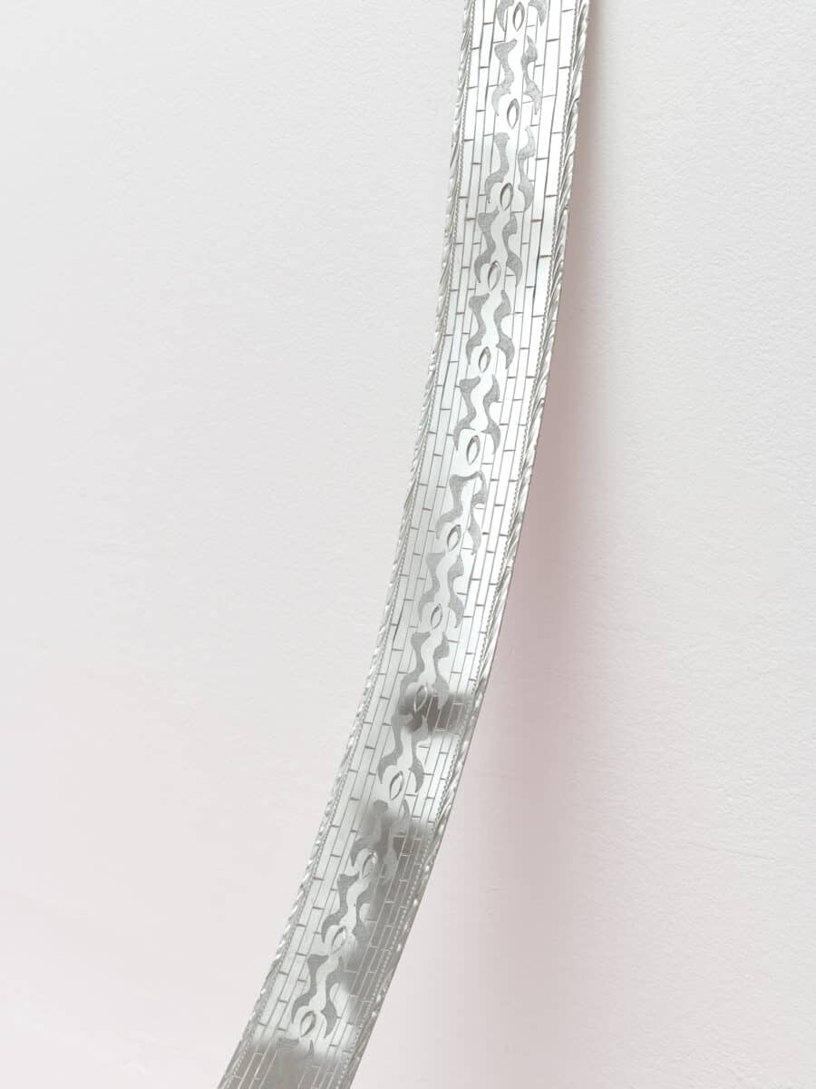 ArletteXXXL Buckle Belt, 2022Silver, resin coated photograph125 x 17 x 1.5 cmCourtesy of the artist and Rose Easton, LondonPhoto by Theo Christelis