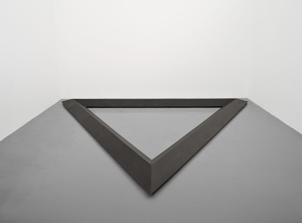 Bruce NaumanTriangle, 1977-1986Cast iron27 x 500 x 433 cm (10 5/8 x 196 7/8 x 170 1/2 in.)