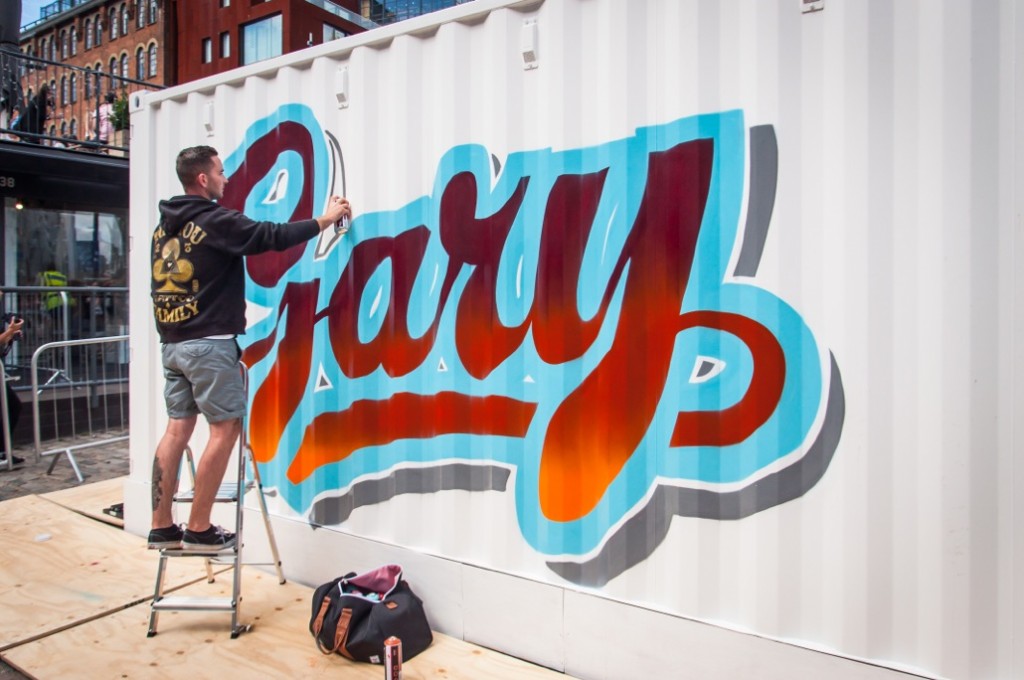 Bomb The Box at Boxpark - UK Graffiti Artist Gary - 4 August