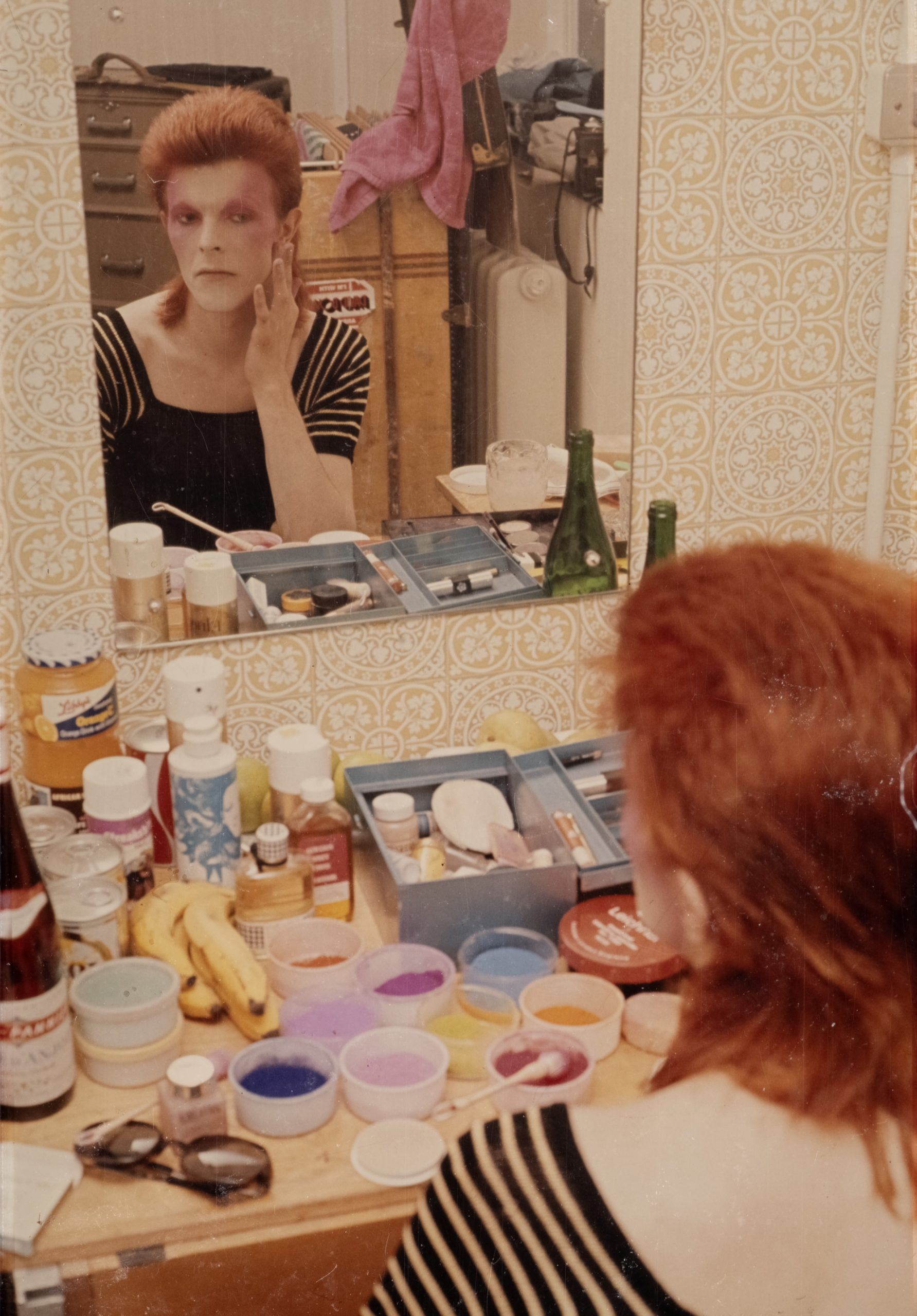 Colour Slide Of David Bowie Applying Makeup As Ziggy Stardust FAD colour-slide-of-david-bowie-applying-makeup-as-ziggy-stardust-fad