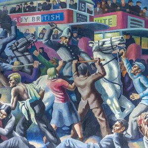 ‘The Struggle Between the Unemployed and the Police Forces’ (detail), by Cliff Rowe, 1932-33 © Anna Sandra Thornberry