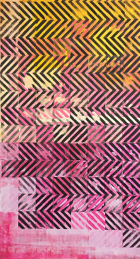 Cob Gallery, Dominic Beattie, Untitled, 2018, ink and spray paint on plywood, 110x90cm FAD Magazine