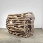Richard Deacon?I Remember #5, 2018?Wood and stainless steel?182 x 137 x 206 cm?71 5/8 x 53 7/8 x 81 in © Richard Deacon; Courtesy Lisson Gallery