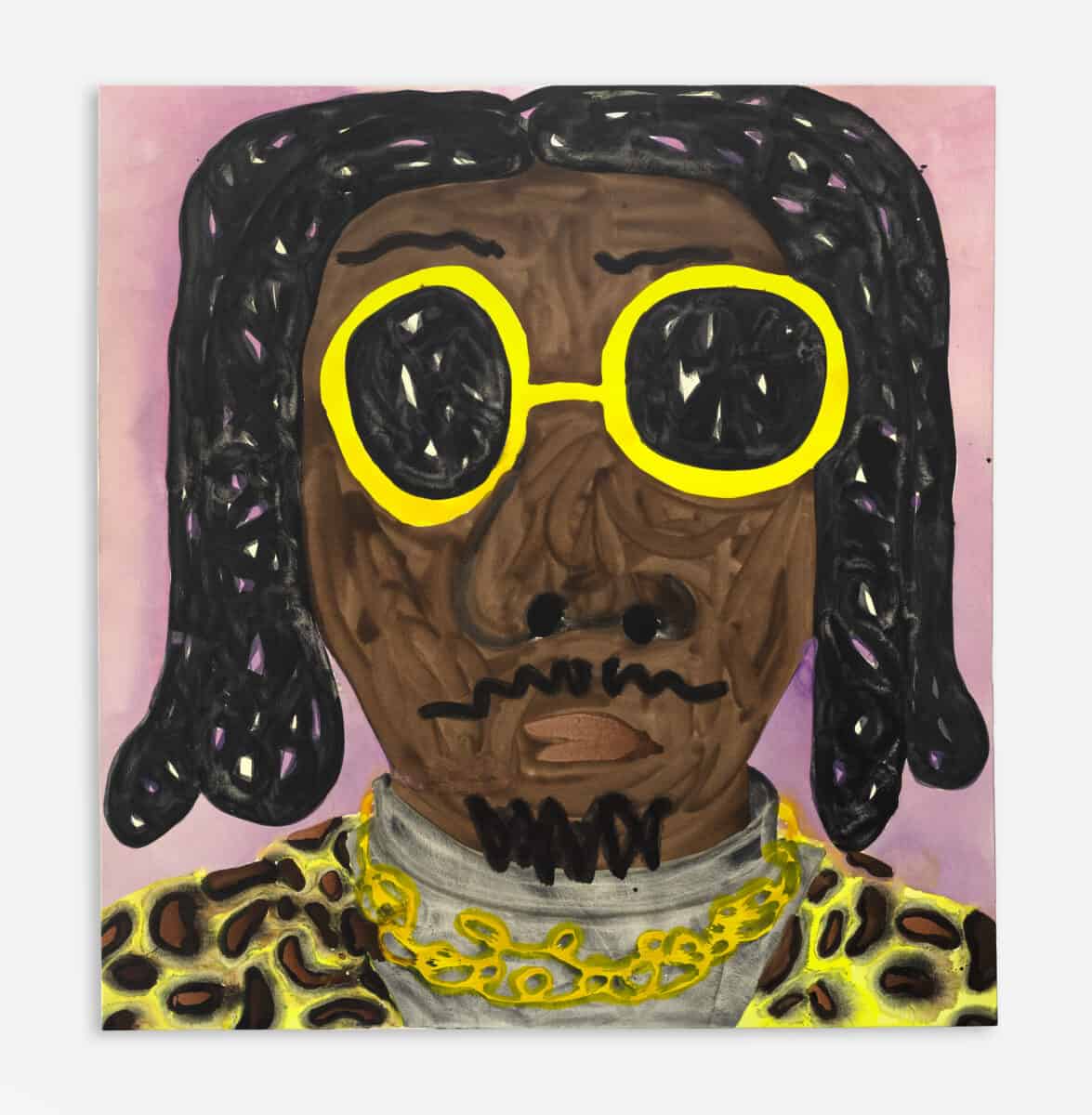 Travis Fish, Offset, 2018. Acrylic on canvas, 84 by 80 in (213.36 by 203.2 cm). Courtesy of the artist and Jupiter Contemporary, Miami.