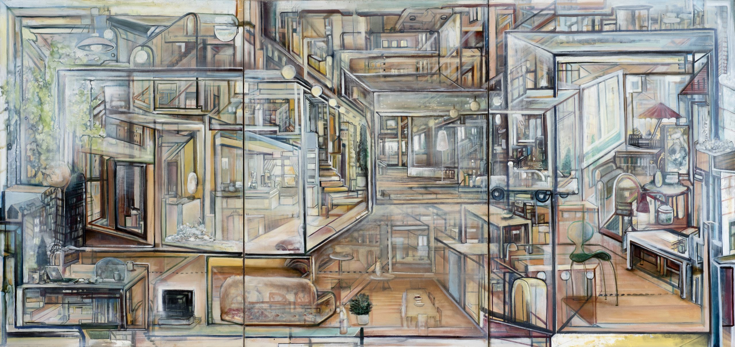 Xrayhome 2020 Oil on canvas 100 x 210 cm Pascal Sender