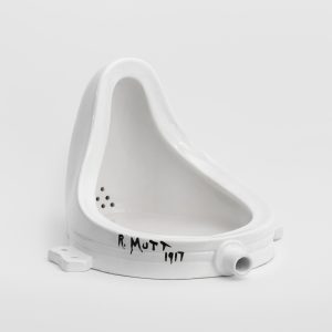 Marcel Duchamp Fountain, 1964 (after 1917 lost original) Porcelain, glaze, and black paint 14 1/4 × 24 5/8 × 19 inches (36.2 × 62.5 × 48.3 cm) Edition 4/8 + 2 AP + 2 HC © Association Marcel Duchamp/ADAGP, Paris/Artists Rights Society (ARS), New York 2026 Photo: Owen Conway Courtesy Gagosian