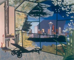 Dexter Dalwood, Kurt Cobain's Greenhouse, 2000, Oil on canvas, 214 x 258cm
