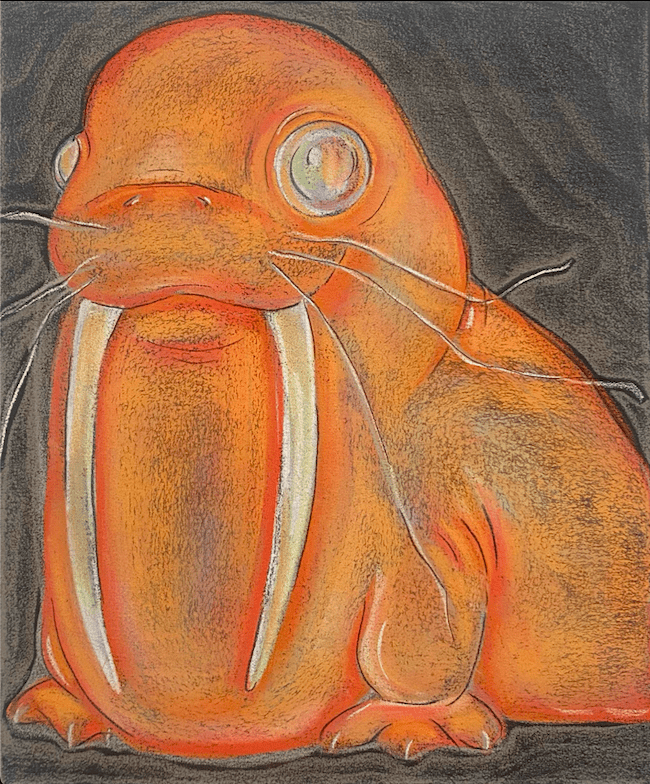 Darcey-Murphy-Burning-Walrus-60x55cm-Soft-Pastels-on-Canvas