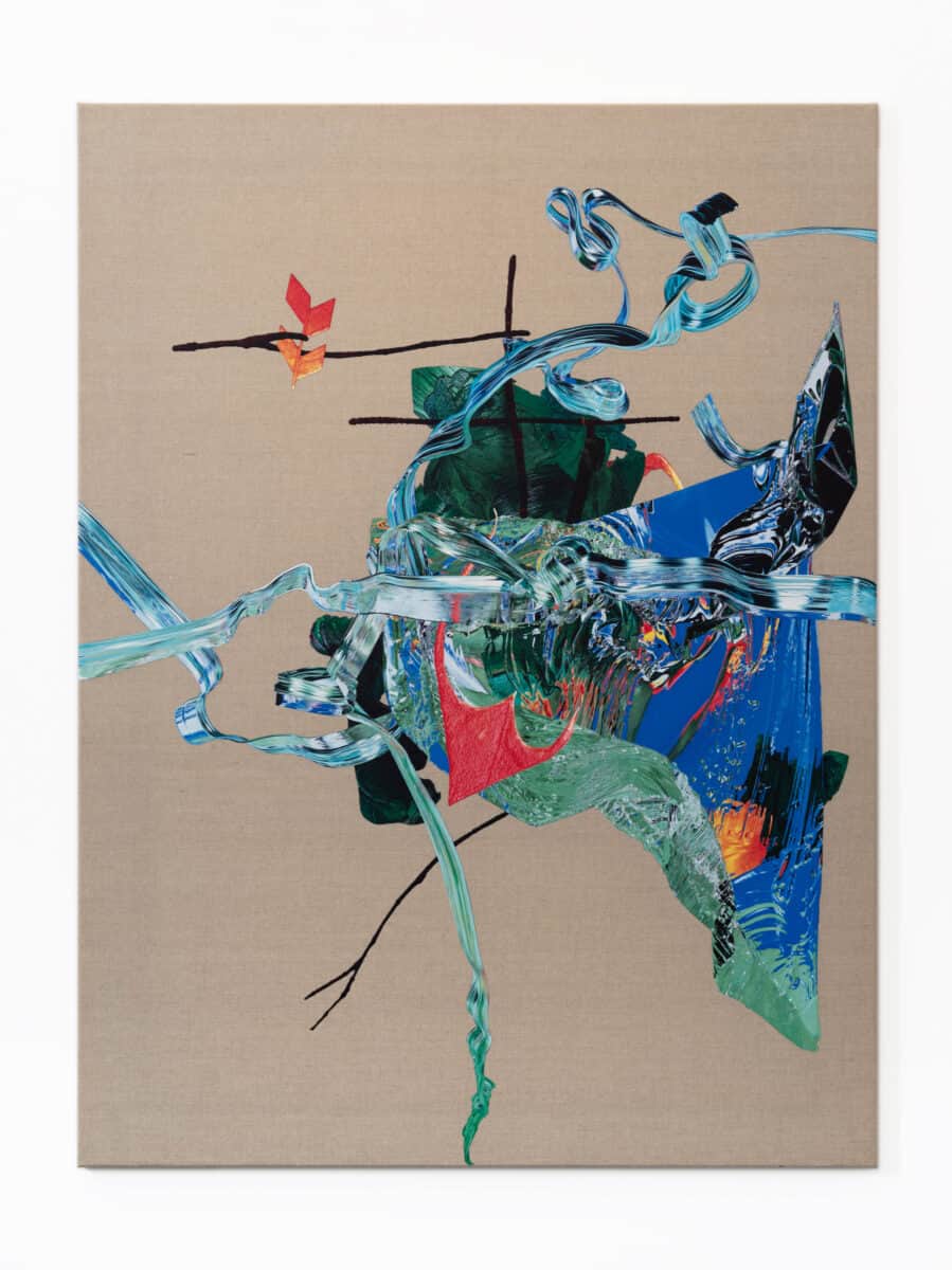 Matthew Stone, Ebe Oke Disarming Dimensions, 2022 Digital print and acrylic on linen 47 1/5 × 35 2/5 in | 120 × 90 cm