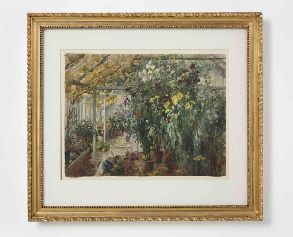 Edith Dawson (1862-1928), Conservatory at Renishaw, about 1885, watercolour and pencil on paper © Victoria and Albert Museum, London