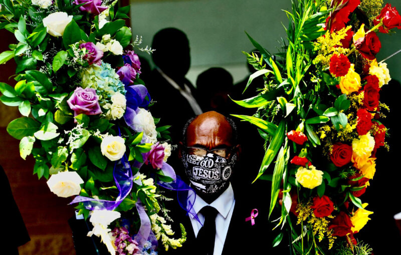 Eli Reed - Square Print Sale, USA. Houston, Texas. June 8, 2020. George Floyd's Funeral service. George Floyd was a 46-year old black man who was killed by police in Minneapolis.