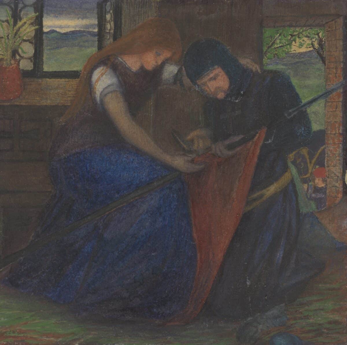 Elizabeth Eleanor SiddalLady Affixing Pennant to a Knight's Spear1856© Tate