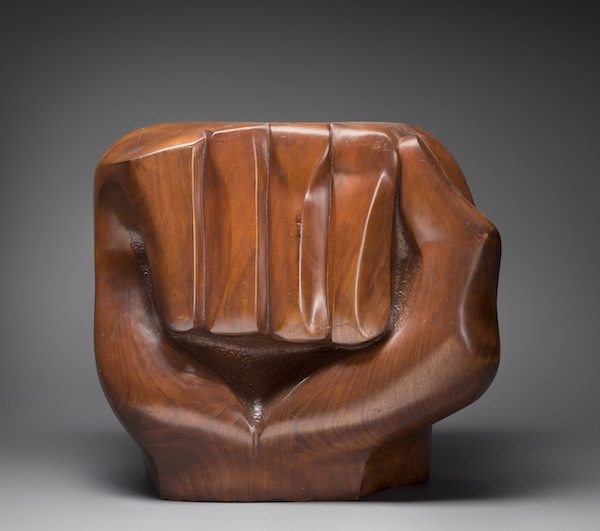 2014.11 Elizabeth Catlett Sculpture Black Unity, 1968 21 in. × 12 1/2 in. × 24 in. (53.3 × 31.8 × 61 cm)