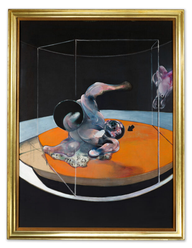FRANCIS BACON (1909-1992) Figure in Movement oil and dye transfer lettering on canvas Executed in 1976. © Christie’s Images Limited 2023