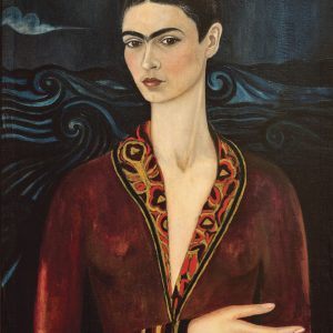 Frida Kahlo , Self - Portrait (With Velvet Dress) 1926. Private Collection