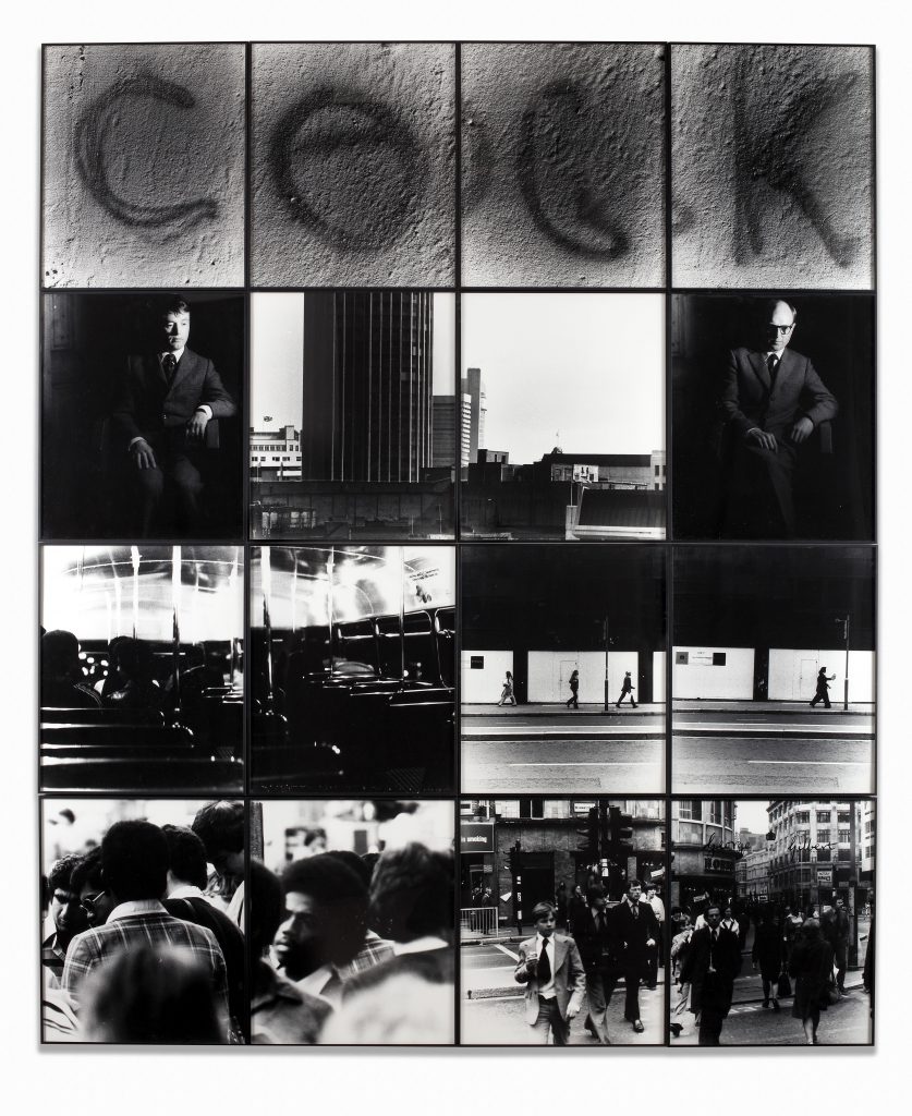 Gilbert & George Cock, 1977 Signed, titled and dated Gelatin silver prints in artists' frames 16 parts, 242.5 x 202 cm; (95 1/2 x 79 1/2 in.) total