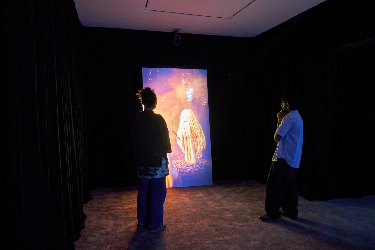 Installation view of Gabriel Abrantes’ Bardo Loops at Gasworks