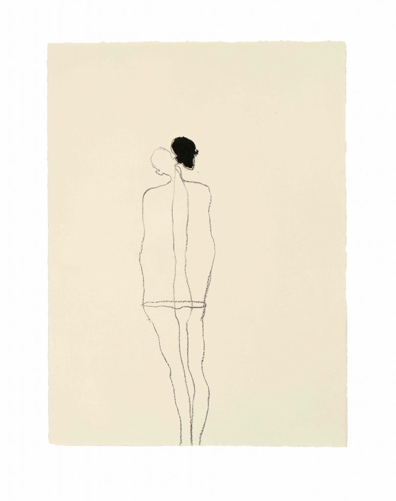 Artist: Gormley, Antony Title: MIND AND BODY Date: 1984 Medium: Black pigment, linseed oil and charcoal on paper Measurements: 38 x 28cm (Framed)